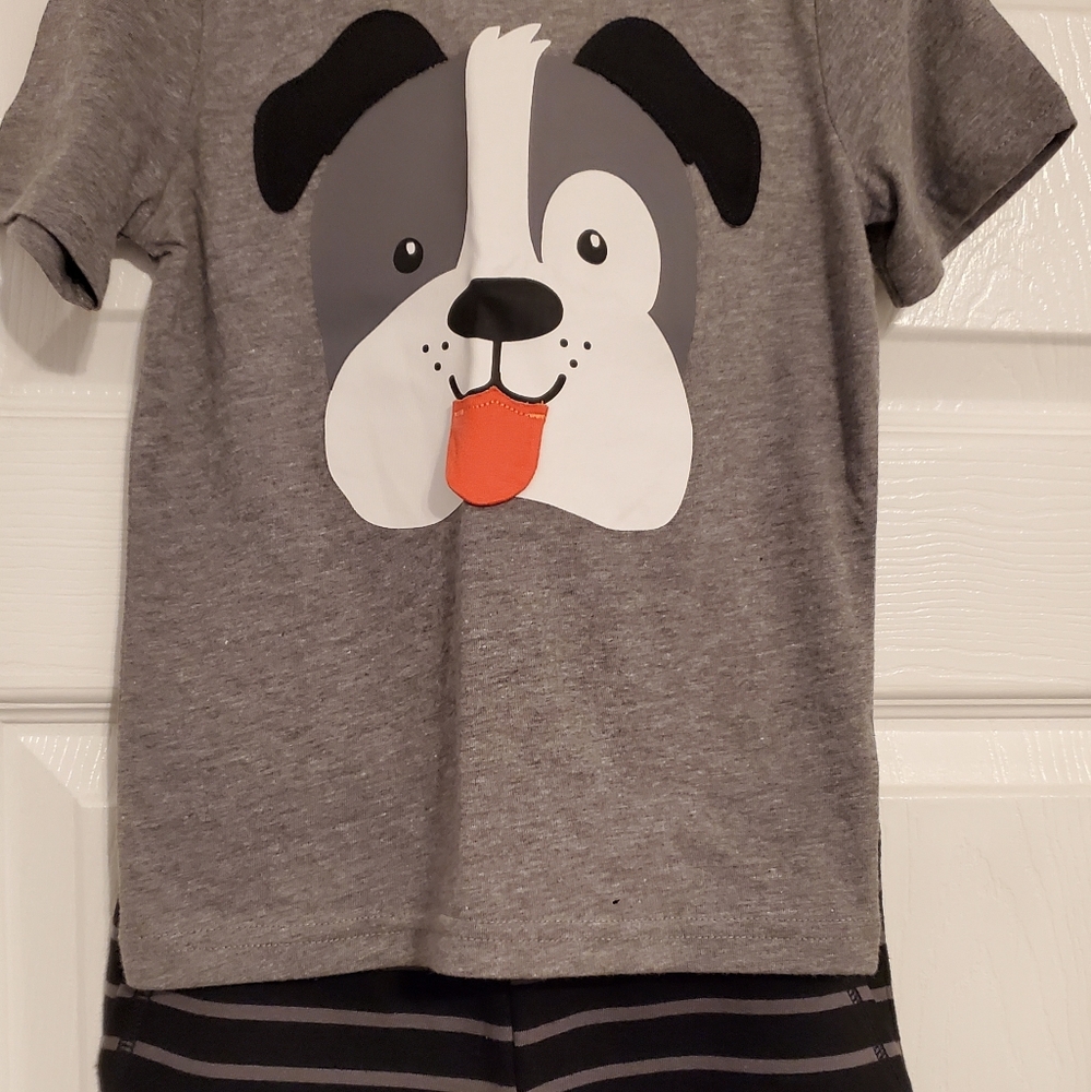 Carter's, size 4T, black and gray puppy dog short
